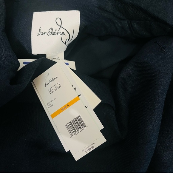 Sam Edelman Black Scallop Hem Blazer | Feminine Tailored Workwear Chic S - Picture 8 of 8